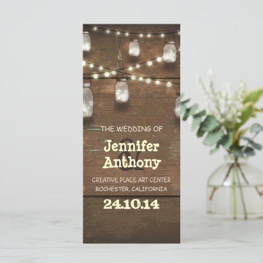 Holzleuchten Mauerkirschen rustikale Hochzeitsfeie Programm (Stehend Vorderseite)