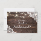 Holzleuchten werden Sie meine Bridesmaid sein mit  Einladung (Vorderseite)