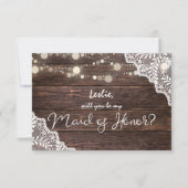 Holzleuchten werden Sie meine Trauzeugin sein? Fot Einladung (Vorderseite)