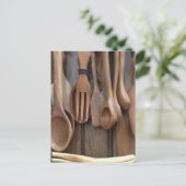Holzlöffel Postkarte (Stehend Vorderseite)