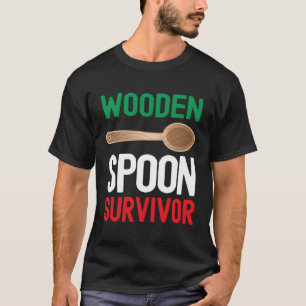 Holzlöffel Survivor Funny Italian Mama Vater Spric T-Shirt