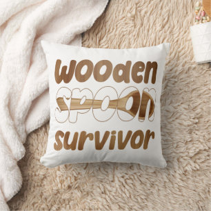 Holzlöffelüberlebende Funny Italian Fun Expression Kissen