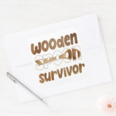 Holzlöffelüberlebende Funny Italian Fun Expression Quadratischer Aufkleber (Umschlag)