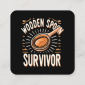 Holzlöffelüberwuchs Quadratische Visitenkarte (Rückseite)