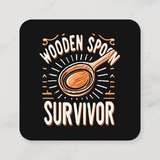 Holzlöffelüberwuchs Quadratische Visitenkarte (Rückseite)