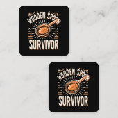 Holzlöffelüberwuchs Quadratische Visitenkarte (Vorne/Hinten)