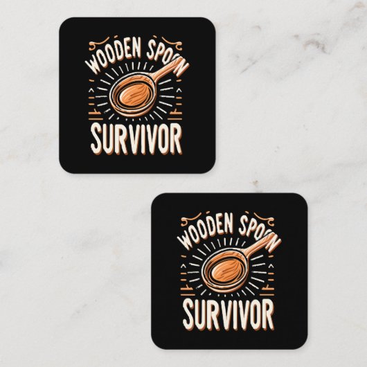 Holzlöffelüberwuchs Quadratische Visitenkarte (Vorne/Hinten)