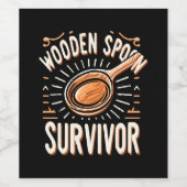 Holzlöffelüberwuchs Weinetikett (Einzelnes Label)