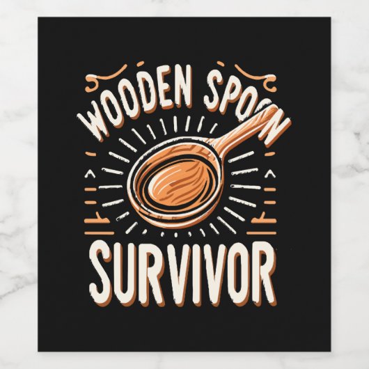 Holzlöffelüberwuchs Weinetikett (Einzelnes Label)