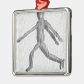 Holzmannequin Silbernes Ornament (Links)