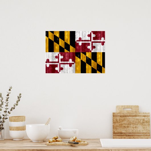 Holzmarylanderflagge Poster (Küche)