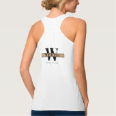 Holzmaserung Rahmen Monogramm Team Tank Top (Rückseite)