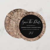 Holzmaserung Rustikale Hochzeit Save the Date Einl (Vorne/Hinten)