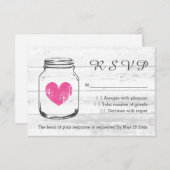 Holzmason Glas UAWG Land Hochzeitskarten RSVP Karte (Vorne/Hinten)