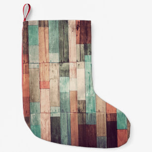 Holzmaterial Hintergrund. Vintage Tapetenhintergru Kleiner Weihnachtsstrumpf