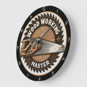 Holzmeister-Sägeblatt mit Handsäge Große Wanduhr (Winkel)