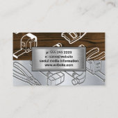 Holzmetall | Gravur der industriellen Werkzeuge Visitenkarte (Rückseite)