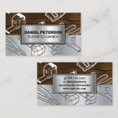 Holzmetall | Gravur der industriellen Werkzeuge Visitenkarte (Vorne/Hinten)