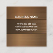 Holzmetall modern minimalistisch quadratische visitenkarte (Rückseite)