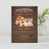 Holzmilch & Fußball Pumpkin Fall Windeldusche Einladung (Stehend Vorderseite)