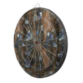 Holzmöbel aus gealtertem Holz Dartscheibe (Vorderseite rechts)