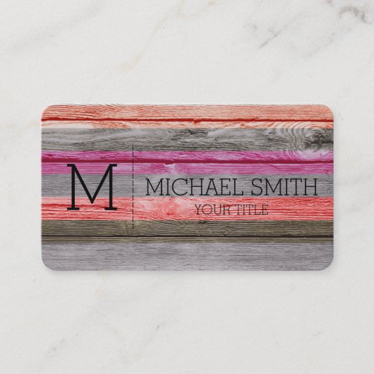 Holzmonogramm Visitenkarte (Vorderseite)