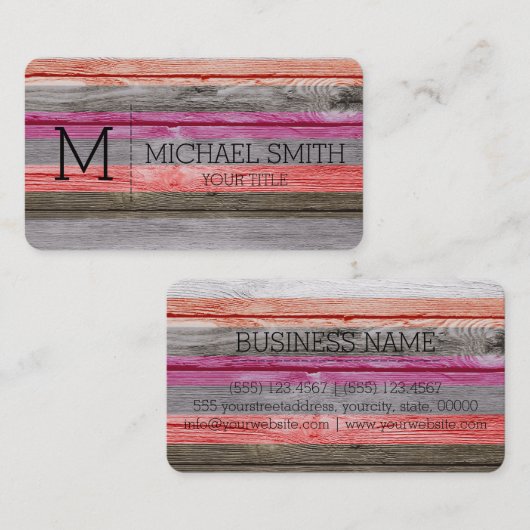 Holzmonogramm Visitenkarte (Vorne/Hinten)