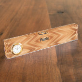 Holzmuster Art - Moderner Stil Namensplakette (Seite)