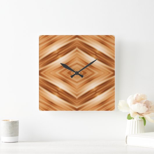 Holzmuster Art - Moderner Stil Quadratische Wanduhr (Zuhause)