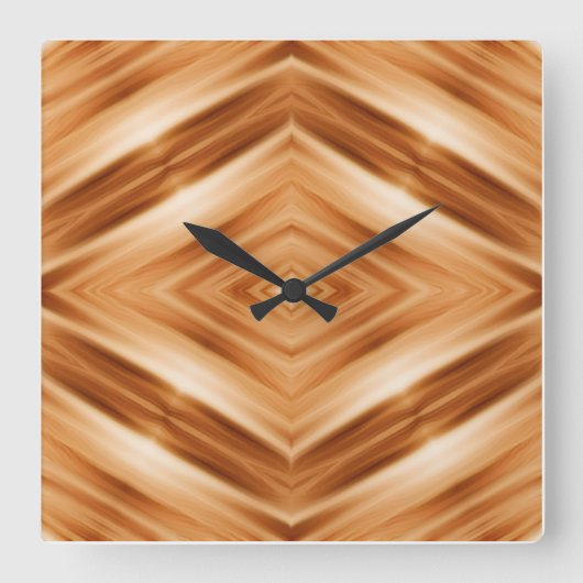 Holzmuster Art - Moderner Stil Quadratische Wanduhr (Vorderseite)