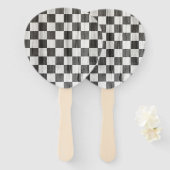 Holzmuster aus Schachbrett Fächer (Vorne und Hinten)