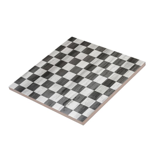 Holzmuster aus Schachbrett Fliese (Seite)
