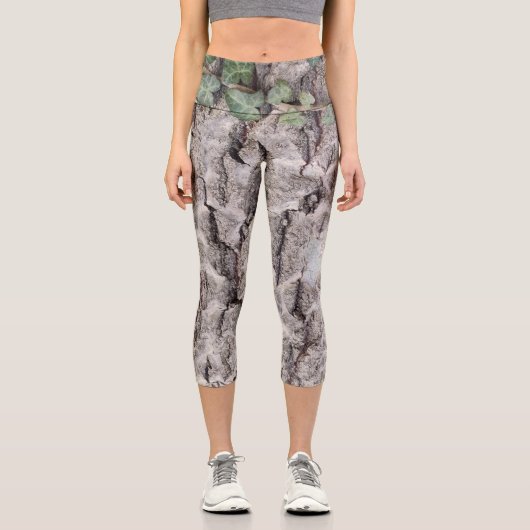 Holzmuster Capri Leggings (Vorderseite)