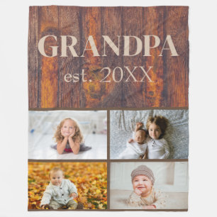 Holzmuster für Opa Fleece Blanket