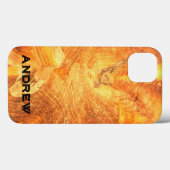 Holzmuster Golden Name iPhone Case (Rückseite (Horizontal))
