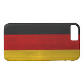 Holzmuster mit deutscher Flagge mit Gravur Case-Mate iPhone Hülle (Rückseite (Horizontal))