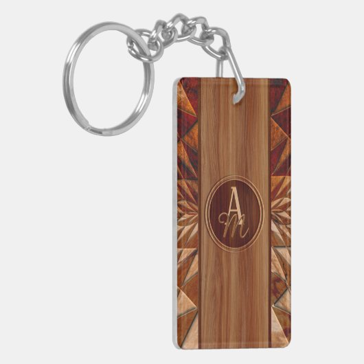 Holzmuster Schlüsselanhänger (Vorderseite links)