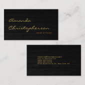 Holzmuster Script-Haarstylist-Visitenkarte Visitenkarte (Vorne/Hinten)