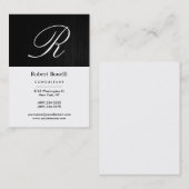 Holzmuster White Monogram Business Card Visitenkarte (Vorne/Hinten)
