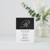 Holzmuster White Monogram Business Card Visitenkarte (Stehend Vorderseite)