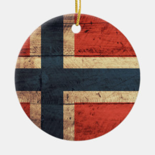Holznorwegenflagge Keramikornament