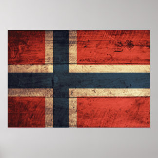 Holznorwegenflagge Poster