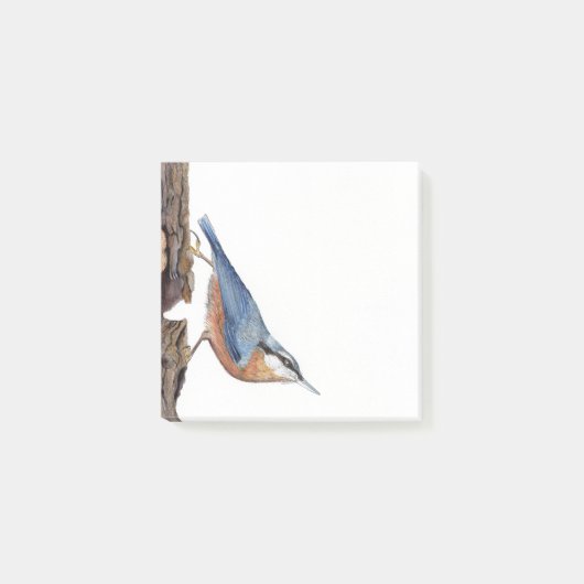 Holznuthatch-Bird-Post-It®-Notes, 3" x 3" Post-it Klebezettel (Vorderseite)