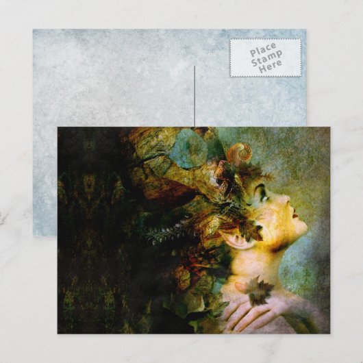 Holznymphe Postkarte (Vorne/Hinten)