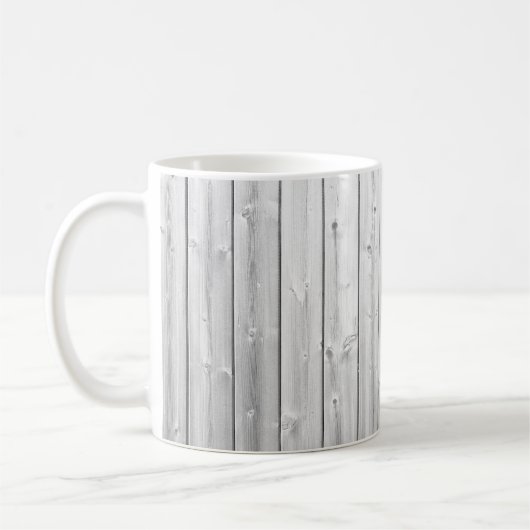 Holzoberfläche mit weißer Textur Kaffeetasse (Links)