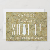 Holzobernstrübung Werden Sie mein Trauzeuge sein Einladung (Vorderseite)