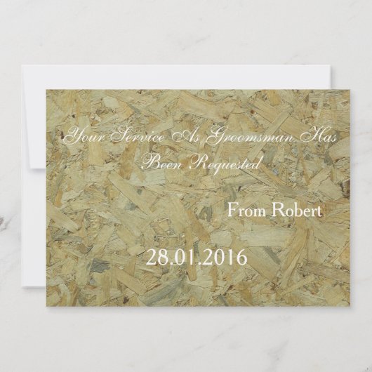 Holzobernstrübung Werden Sie mein Trauzeuge sein Einladung (Rückseite)