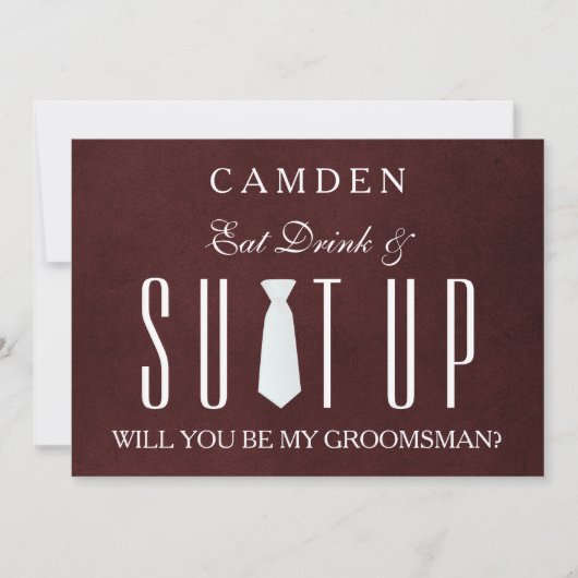 Holzobernstrümpfe werden Sie mein Trauzeuge in Einladung (Vorderseite)