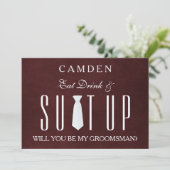 Holzobernstrümpfe werden Sie mein Trauzeuge in Einladung (Stehend Vorderseite)