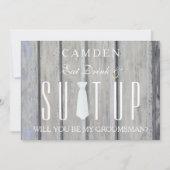 Holzobernstrümpfe werden Sie mein Trauzeuge in Einladung (Vorderseite)